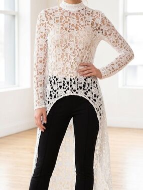 Party Garden NWT White Crochet Lace TOP